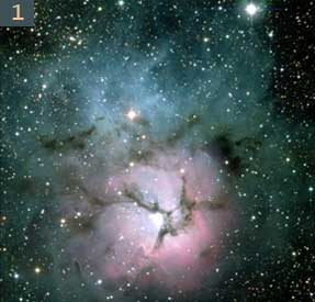 Triffid nebula in Milky way
